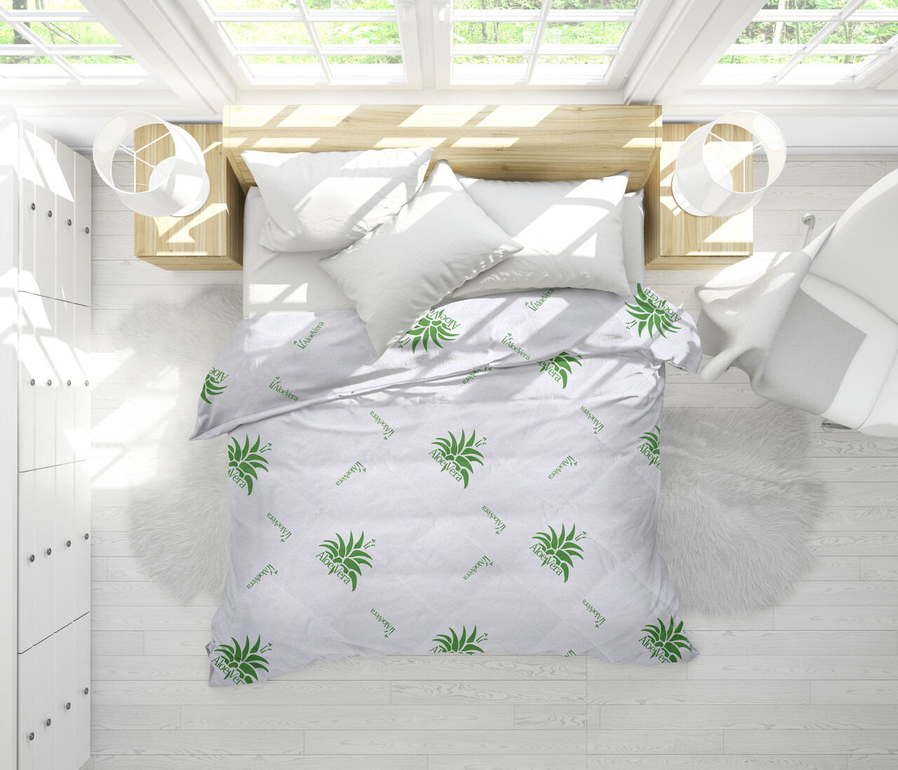 Pilota de iarna, Aloe Vera Essence microfibra matlasata, 140x200 cm, 350g/mp, calduroasa - imagine 6